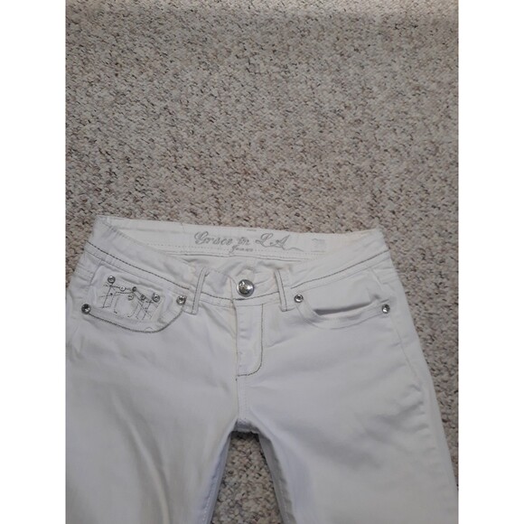 7/27 Grace In La Low Rise Embellished White Bling Capris - Picture 4 of 5